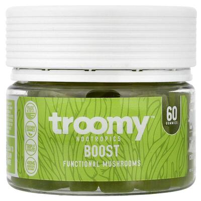 Troomy Nootropics,Boost, Functional Mushrooms Gummies, Lemon