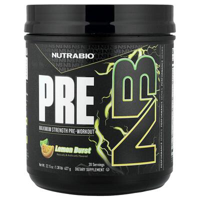 Nutrabio Labs,PRE-Workout, Lemon Burst, 1.38 lb (627 g)