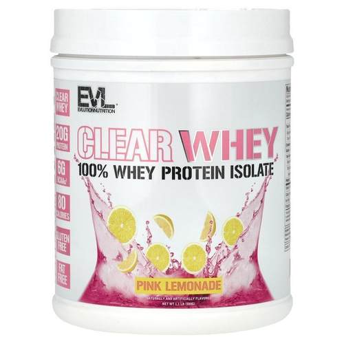 EVL,Clear Whey, 100% Whey Protein Isolate, Pink Lemonade