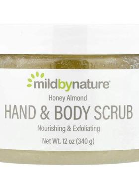 Mild By Nature,Hand & Body Scrub, Honey Almond, 12 oz (3
