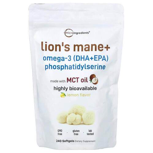 Micro Ingredients,Lion's Mane + Omega-3 (DHA+EPA) Phosphatid