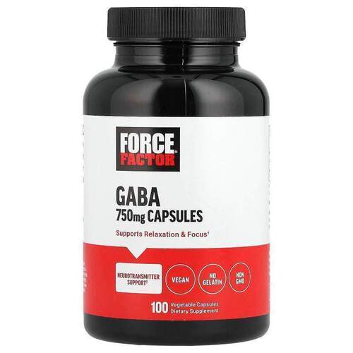 Force Factor,GABA, 750 mg, 100 Vegetable Capsules