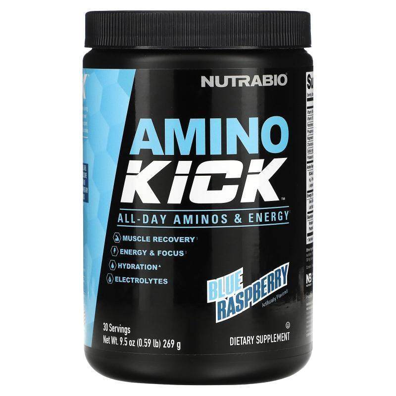 Nutrabio Labs,Amino Kick，蓝树莓味，20 条，每条 0.32 盎司（9