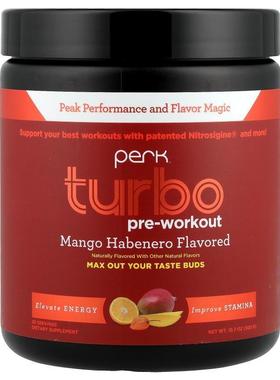 Perk Energy,Perk Turbo, Pre-Workout, Mango Habenero, 10.7 oz