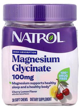 Natrol,Magnesium Glycinate, High Absorption, Cherry Lemon, 1