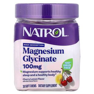 Natrol,Magnesium Glycinate, High Absorption, Cherry Lemon, 1
