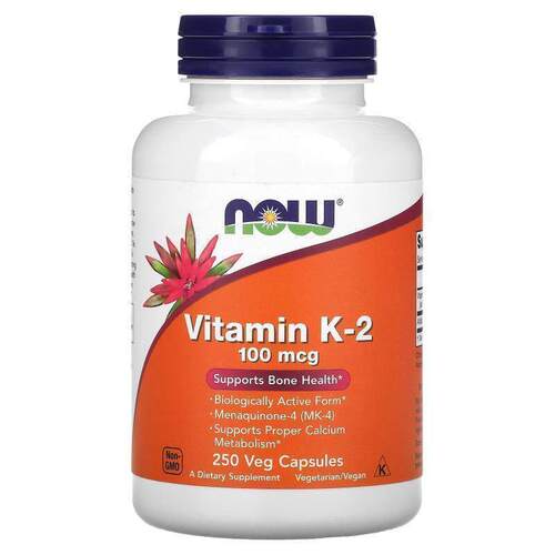 Now诺奥维生素K2胶囊生物活性形式甲基萘醌-4(MK-4)骨骼健康钙代
