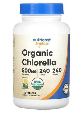 Nutricost,Organic Chlorella, 500 mg, 240 Tablets