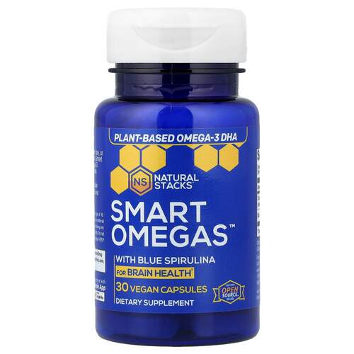 Natural Stacks,Smart Omegas™ with Blue Spirulina, 30 Vegan C