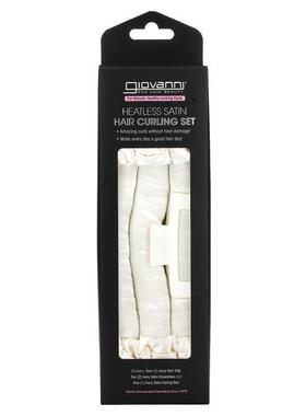 乔凡尼,Heatless Satin, Hair Curling Set, Ivory, 4 Pieces