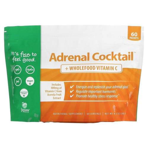 Jigsaw Health,Adrenal Cocktail + Wholefood Vitamin C, 60 Pac