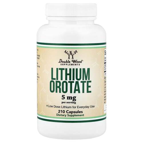 Double Wood Supplements,Lithium Orotate, 5 mg, 210 Capsules