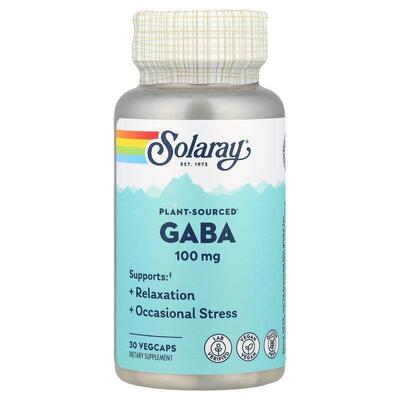 Solaray,Plant-Sourced GABA, 100 mg, 30 VegCaps
