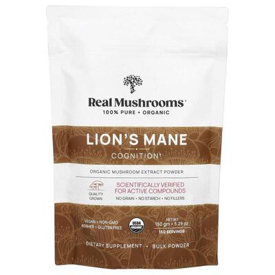 Real Mushrooms,Lion's Mane, Cognition, 5.29 oz (150 g)