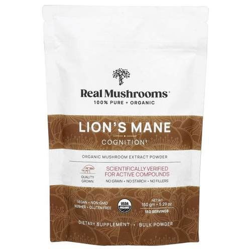 Real Mushrooms,Lion's Mane, Cognition, 5.29 oz (150 g)