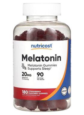Nutricost,Melatonin Gummies, Strawberry, 5 mg, 180 Gummies