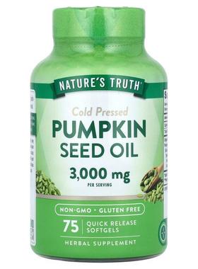 Nature's Truth,Pumpkin Seed Oil, Cold Pressed, 3,000 mg, 75
