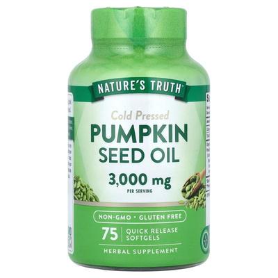 Nature's Truth,Pumpkin Seed Oil, Cold Pressed, 3,000 mg, 75