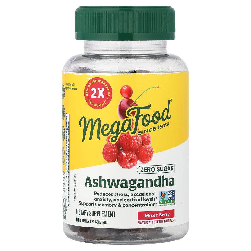 MegaFood,南非醉茄软糖,11 毫克,混合浆果味,11 毫克,60 粒软