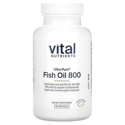 Vital Nutrients,Ultra Pure Fish Oil 800, Lemon, 90 Softgels