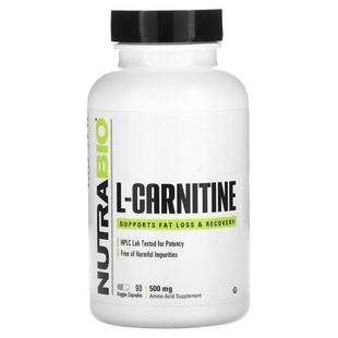Nutrabio Labs,L-Carnitine, 500 mg, 90 Veggie Capsules