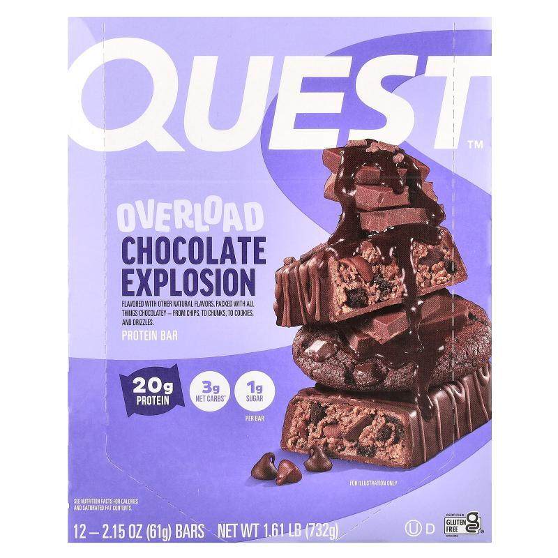Quest Nutrition,高蛋白质棒，巧克力爆炸，12 根，每根 2.15 盎6,保健食品/膳食营养补充食品,海外保健体重管理,淘宝优惠券,粉丝福利购,淘宝优惠卷