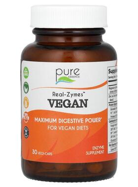 Pure Essence,Real-Zymes, Vegan, 30 Vegi-Caps