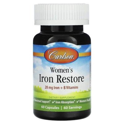 Carlson,Women's Iron Restore, 28 mg Iron + B Vitamins, 180 C