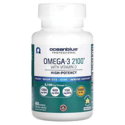 Ocean Blue,Professional, Omega-3 2100 With Vitamin D, High P
