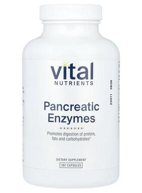 Vital Nutrients,Pancreatic Enzymes , 180 Capsules