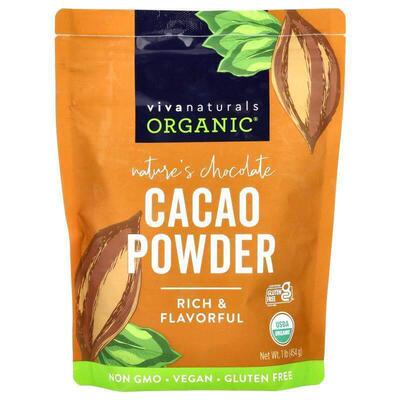 Viva Naturals,Organic Cacao Powder, 1 lb (454 g)