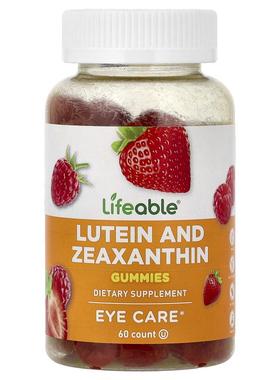 Lifeable,Lutein and Zeaxanthin Gummies, Berry , 60 Gummies