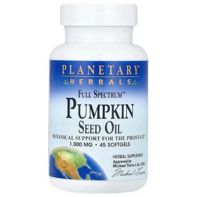 Planetary Herbals,Full Spectrum™ 南瓜籽油，1000 毫克，45 粒