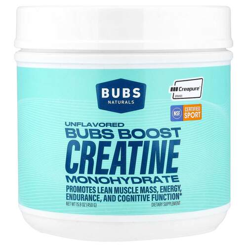 BUBS Naturals,Bubs Boost Creatine Monohydrate, Unflavored, 1