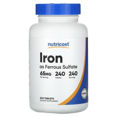 Nutricost,Iron, 65 mg, 240 Tablets