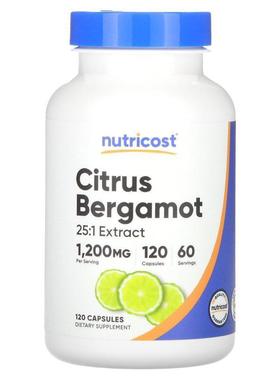 Nutricost Citrus Bergamot弗手柑膳食补充剂调节情绪缓解压力心