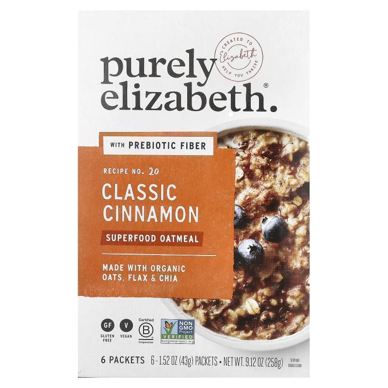 Purely Elizabeth,Superfood Oatmeal, Banana Nut, 6 Packets