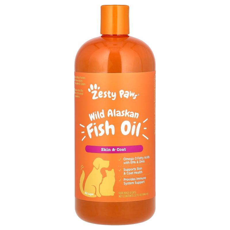 Zesty Paws,Wild Alaskan Fish Oil, For Dogs & Cats, All Ages,