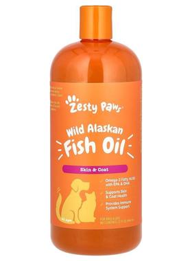 Zesty Paws,Wild Alaskan Fish Oil, For Dogs & Cats, All Ages,