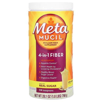 Metamucil,4-in-1 Fiber, Unflavored, 28.1 oz (798 g)