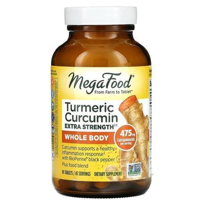 MegaFood,Turmeric Curcumin Extra Strength, 90 Tablets