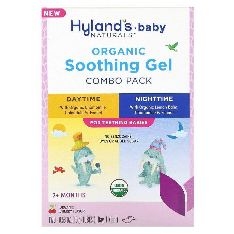 Hyland's Naturals,Baby, Organic Soothing Gel Combo Pack, Day