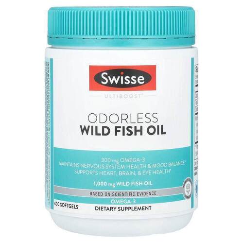 Swisse，Ultiboost®，无味野生鱼油，1000毫克，400粒软胶囊