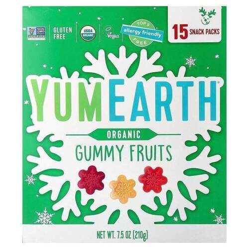 YumEarth,Organic Gummy Fruits, 15 Snack Packs