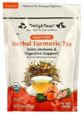 DelighTeas,Ayurvedic Herbal Turmeric Tea, Loose Blend, Caffe