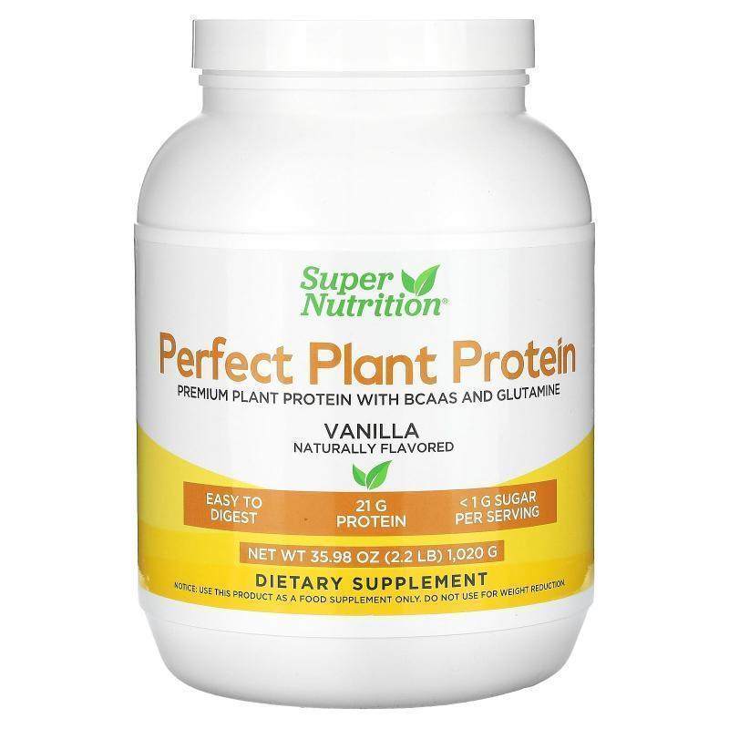 Super Nutrition,Perfect Plant Protein, Vanilla, 2.2 lbs (1,0