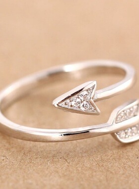 韩版热卖新款箭头戒指欧美s925银爱心形弓箭开口脚趾指环