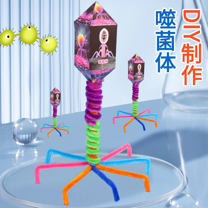 diy噬菌体模型生物科学实验小学生教具手工材料包科技小制作发明