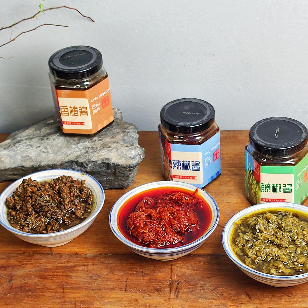 东北大蔬 非转基因制作素食产品下饭酱三种口味各一170g/瓶