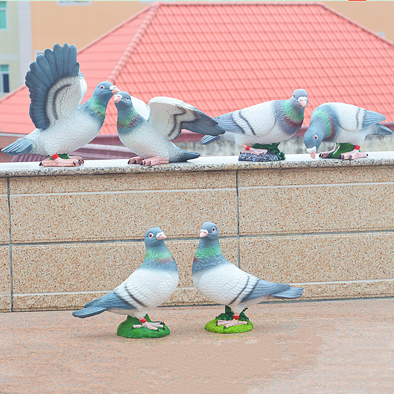 花园庭院装饰品鸽子摆件景u观雕塑鸟类模型白鸽展翅家居树脂工艺